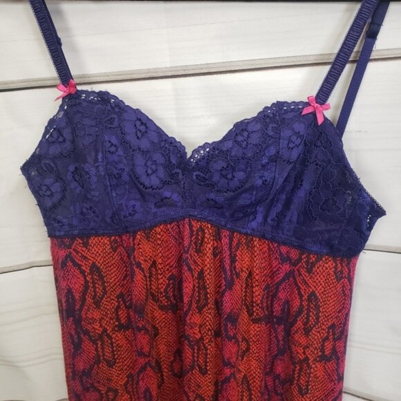 La Senza Lace Snakeskin Animal Print Nightgown PJs Pyjamas Chemise Linge… - Picture 5 of 6